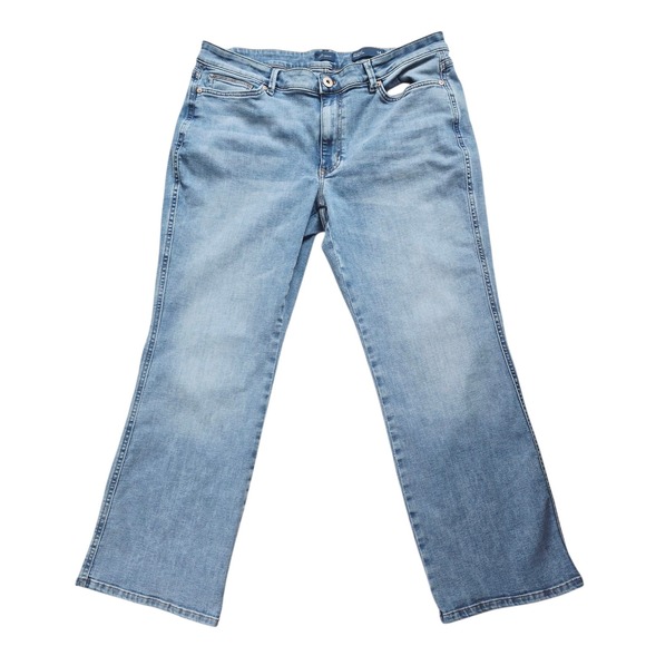 J. Jill -1102cDenim Relaxed Demi Boot Cut Jeans Light Wash Denim Women's Size 14 - Picture 1 of 9